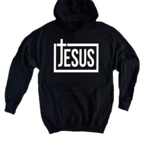 Jesus Is King Vertical Cross Hoodie Black